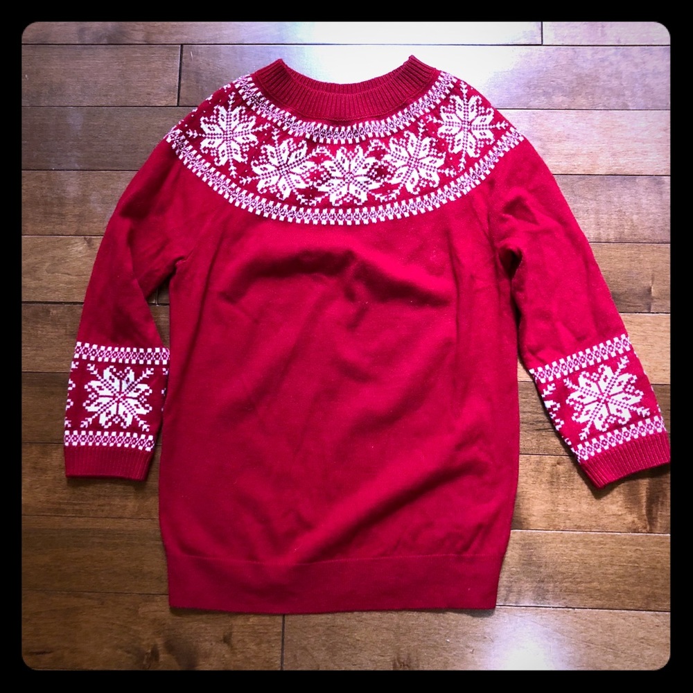 Talbots Christmas fair isle red sweater